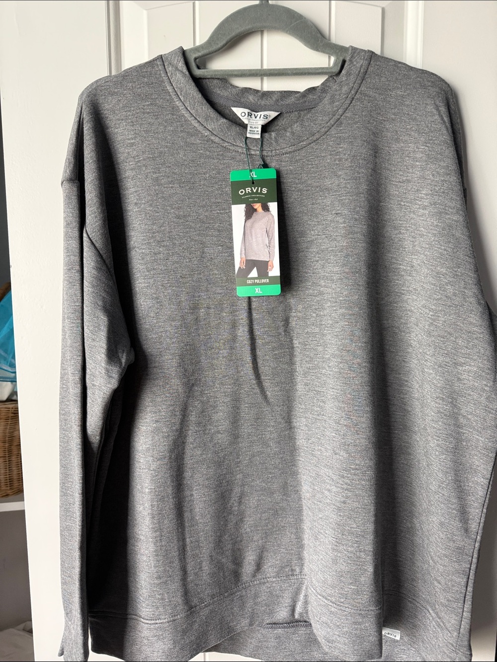 Orvis Gray Crewneck Pullover Sweatshirt